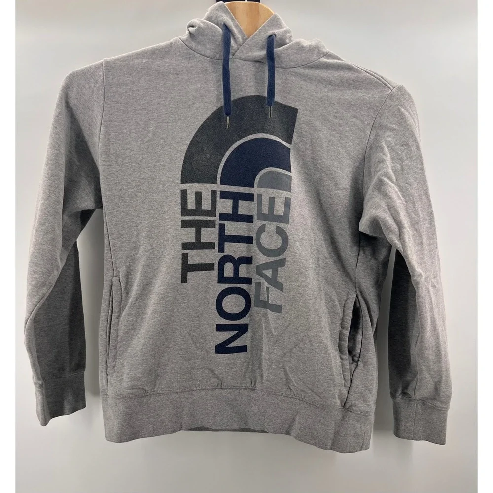 The North Face Gray Logo Hoodie Mens Size‎ L Regular Fit Cotton Polyester Blend